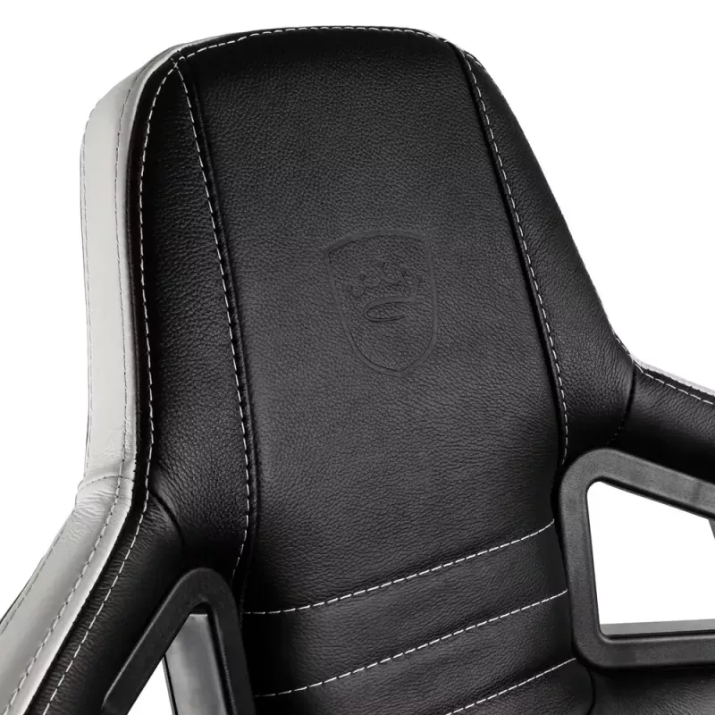 Spēļu krēsls noblechairs EPIC — polsterēts sēdeklis, maks. slodze 120 kg, augstums 131–141 cm, sēdekļa platums 56 cm, riteņi