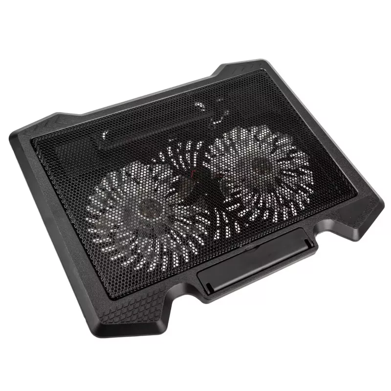 Dzesēšanas paliktnis klēpjdatoriem Kolink KL-N200 līdz 39,6 cm (15,6 inch) ekrāniem, 2 ventilatori 140 mm, USB barošana, melns