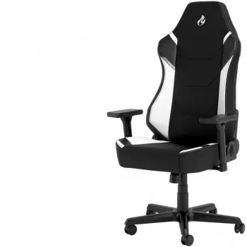 Spēļu krēsls Nitro Concepts X1000 ar polsterētu sēdekli Melns Balts 135 kg