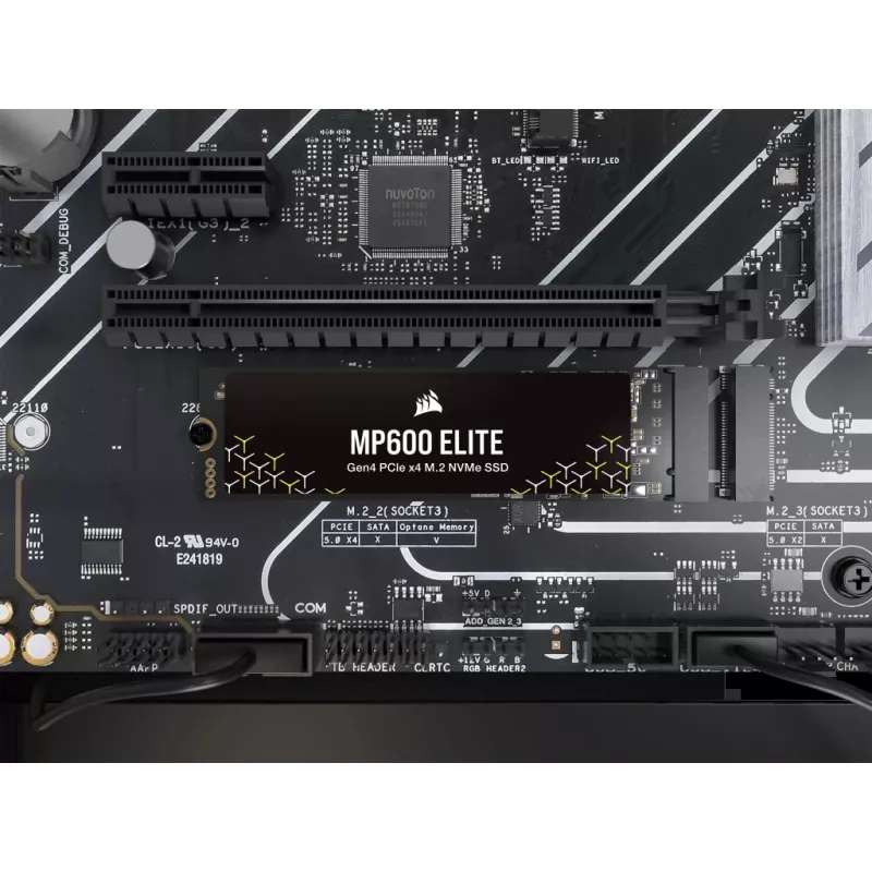 Corsair MP600 Elite CSSD-F1000GBMP600ENH SSD disks, 1 TB, M.2 2280, PCIe 4.0 x4 NVMe, 3D TLC, 256 bitu AES šifrēšana