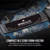 Corsair MP600 Elite CSSD-F1000GBMP600ENH SSD disks, 1 TB, M.2 2280, PCIe 4.0 x4 NVMe, 3D TLC, 256 bitu AES šifrēšana