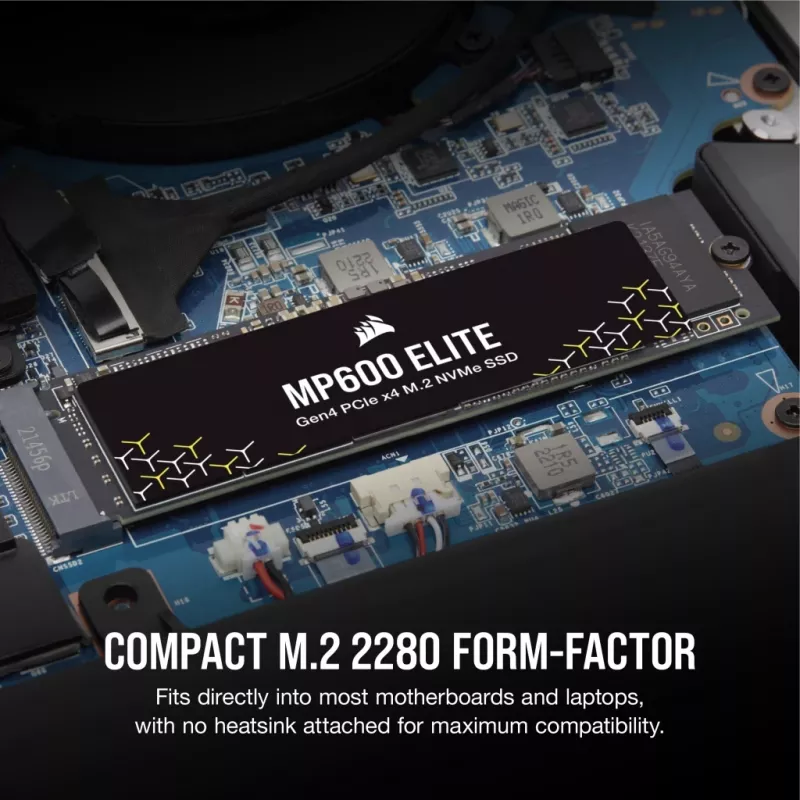 Corsair MP600 Elite CSSD-F1000GBMP600ENH SSD disks, 1 TB, M.2 2280, PCIe 4.0 x4 NVMe, 3D TLC, 256 bitu AES šifrēšana
