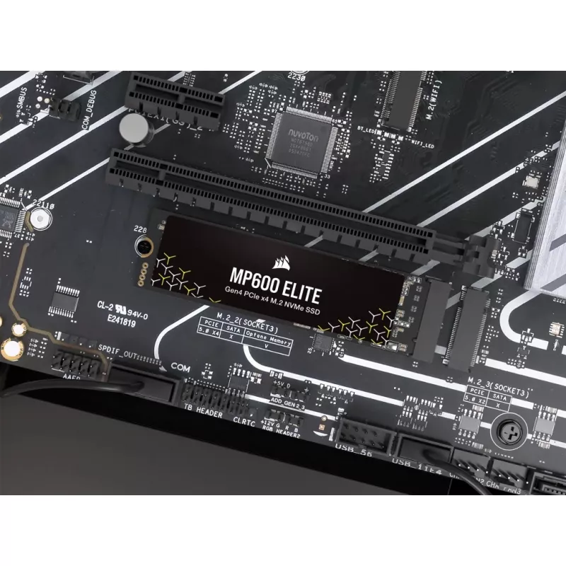 Corsair MP600 Elite CSSD-F1000GBMP600ENH SSD disks, 1 TB, M.2 2280, PCIe 4.0 x4 NVMe, 3D TLC, 256 bitu AES šifrēšana