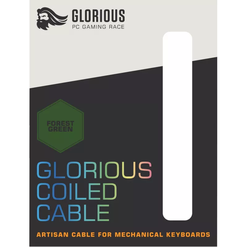 Glorious Gaming Coiled Green 1.37 m - Aviator savienotājs, dubultā pinuma apvalks