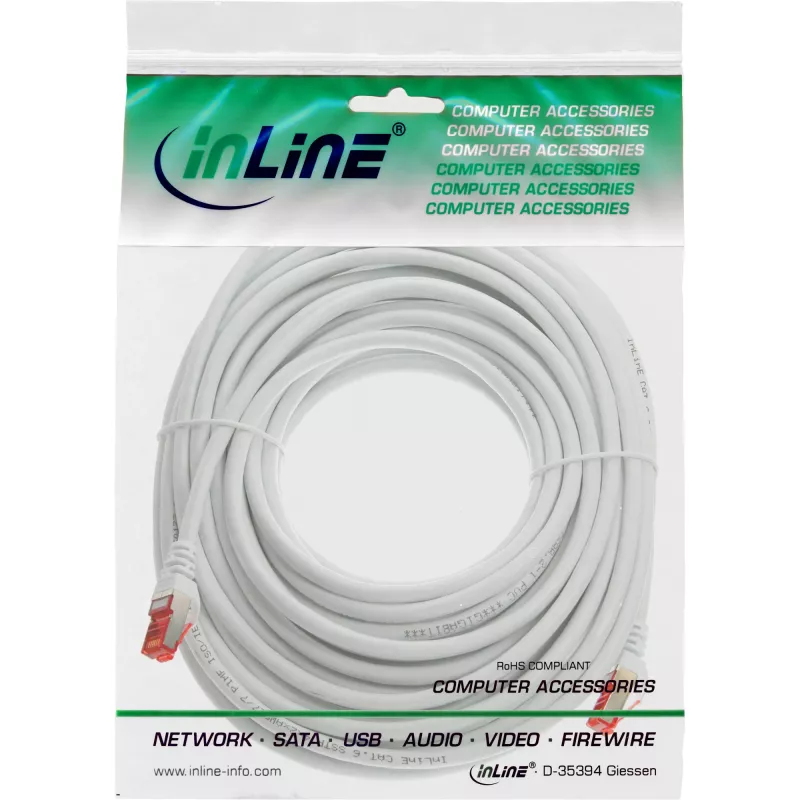 InLine Patch Kabelis S/FTP PiMF Cat.6 250MHz PVC varš balts 5m