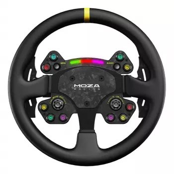 Moza Racing RS V2 stūres rats, PC, Multi, Vadu un bezvadu, Melns, Oglekļa šķiedra, Āda