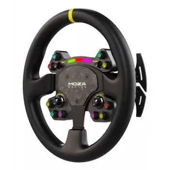 Moza Racing RS V2 stūres rats, PC, Multi, Vadu un bezvadu, Melns, Oglekļa šķiedra, Āda