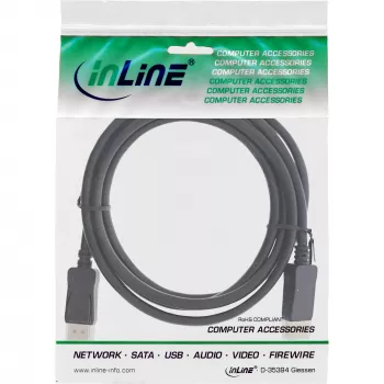 InLine DisplayPort 1.4 kabelis, 8K4K, melns, zeltīts, 2m