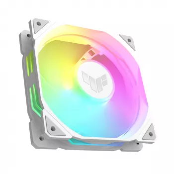 Dzesētājs ASUS TUF GAMING TR120 ARGB REVERSE 120 mm 2000 RPM Balts, hidrodinamiskais gultnis, 76.3 CFM