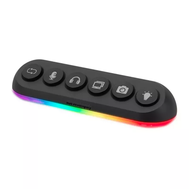 Streamplify HUB DECK 5 USB centrmezgls ar RGB apgaismojumu, 4x USB 3.0, 1x USB 2.0, 12V, ES barošanas kabelis, melns