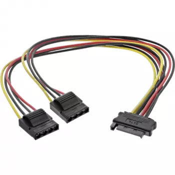 InLine SATA barošanas Y-kabelis 1 IN divi OUT, 0,03 m