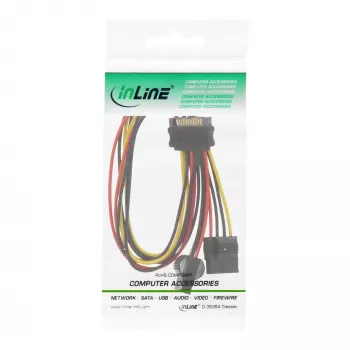 InLine SATA barošanas Y-kabelis 1 IN divi OUT, 0,03 m