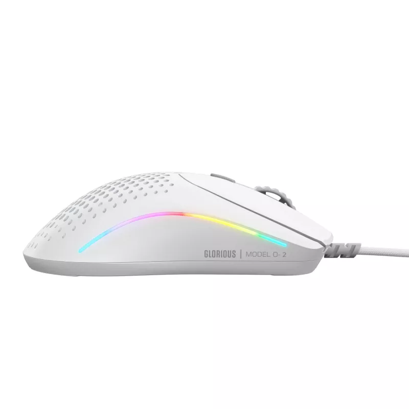 Glorious Gaming Glorious Model O 2 Mini - Mat Balts, Labā roka, Optiska, USB Type-A, 26000 DPI, Balts