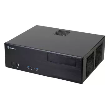 PC korpuss SILVERSTONE Grandia GD05 HTPC Melns — Mini-ITX/DTX/Micro-ATX, 2×3.5 inch + 2×2.5 inch, 1×5.25 inch, 3×120mm sānu ventilatori, USB 3.0