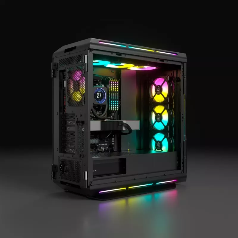 CORSAIR iCUE 5000T RGB vidējais torņa korpuss, melns