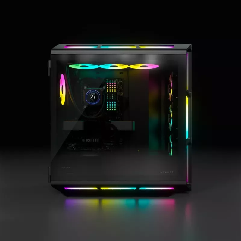 CORSAIR iCUE 5000T RGB vidējais torņa korpuss, melns