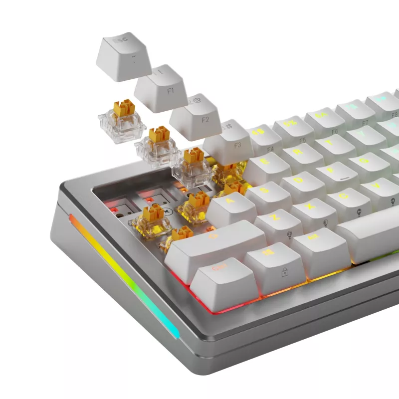 Glorious Gaming Glorious Panda HE Slēdži - 36 gab., tastatūras slēdži, polikarbonāts (PC), caurspīdīgi, dzelteni