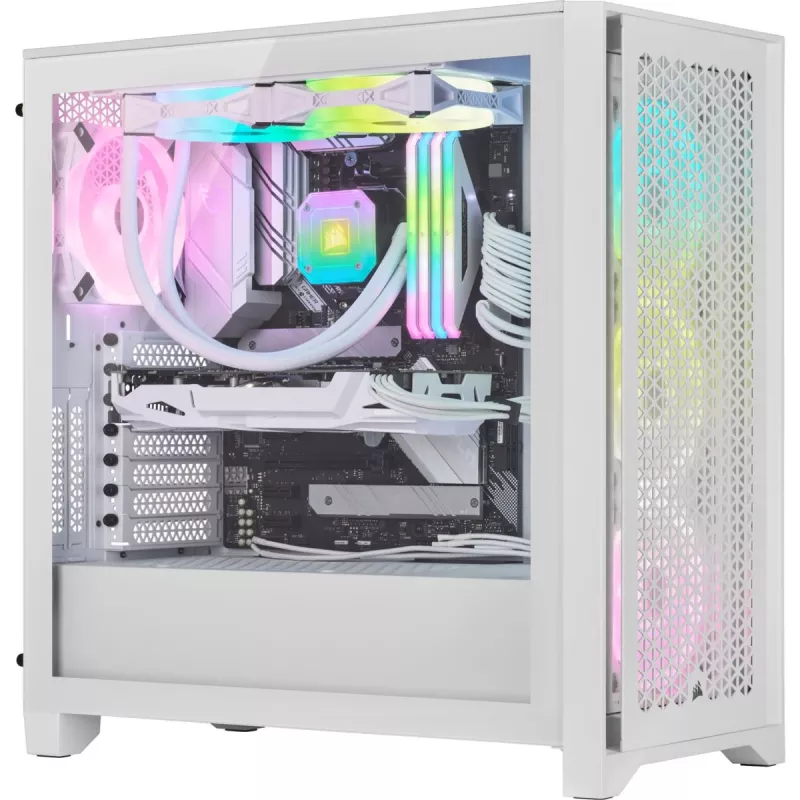 CORSAIR iCUE 4000D RGB White Midi Tornis