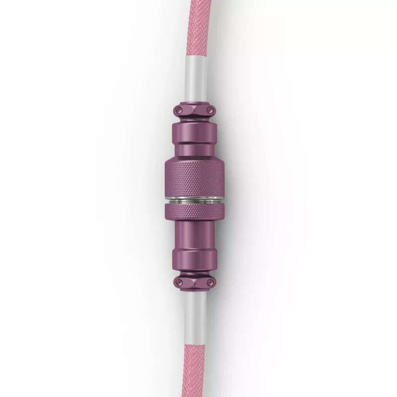 Spirālveida USB kabelis GLORIOUS GMMK Pixel Pink 1,5m – atdalāms spirālkabelis tastatūrām