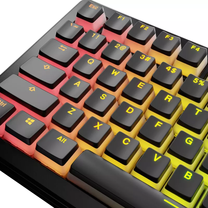 Glorious GPBT Aura V3 taustiņu vāciņu komplekts, ANSI ASV izkārtojums, PBT, Doubleshot, melns
