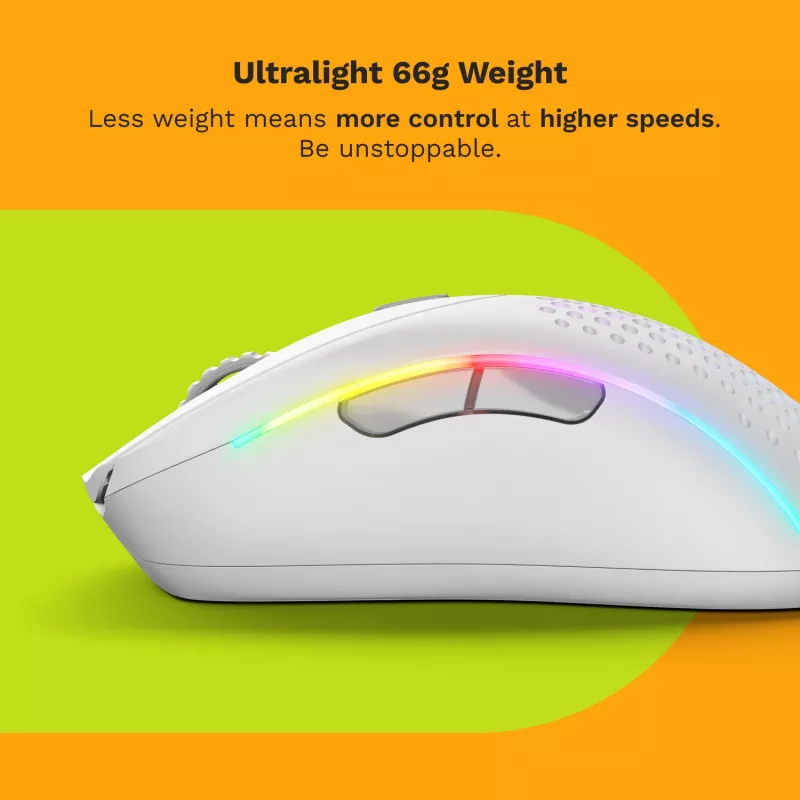Glorious Gaming Glorious Model D 2 Wireless - Mati Balts, Labā roka, RF Bezvadu, 19000 DPI, Balts