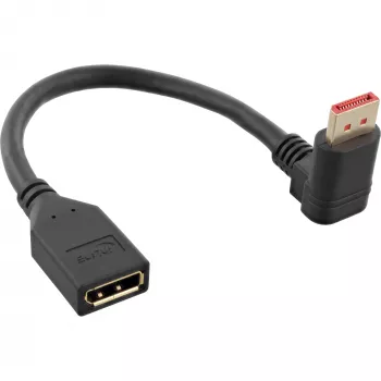 InLine DisplayPort 1.4 adaptera kabelis M/F, 8K4K, lejupvērsts, melns/zelta