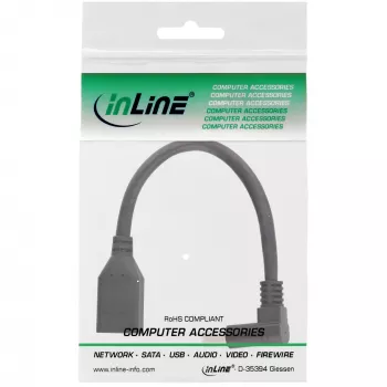 InLine DisplayPort 1.4 adaptera kabelis M/F, 8K4K, lejupvērsts, melns/zelta