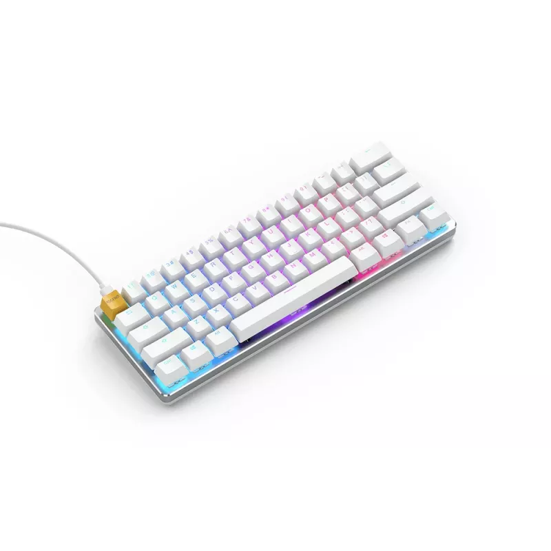 Glorious Gaming GMMK mehāniskā tastatūra USB QWERTY US International Sudrabs, Balta