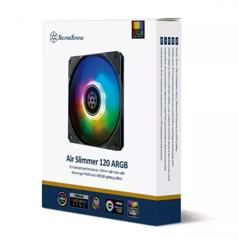Dzesētājs Silverstone Air Slimmer 120 12 cm Melns Caurspīdīgs