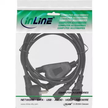 InLine Y-veida strāvas kabelis 1x CEE 7/7 leņķveida / 2x 3 kontaktu IEC C13 vīrišķais, 1,8 m