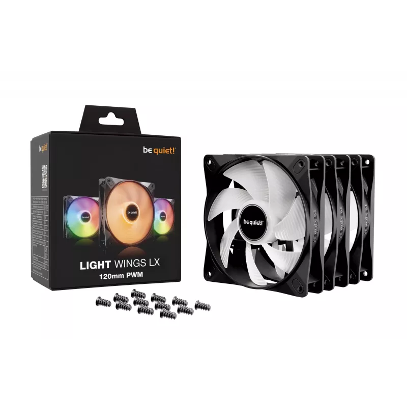 be quiet! LIGHT WINGS LX 120mm PWM 3-Pack Melns Datora Ventilators 12 cm 3 gab.