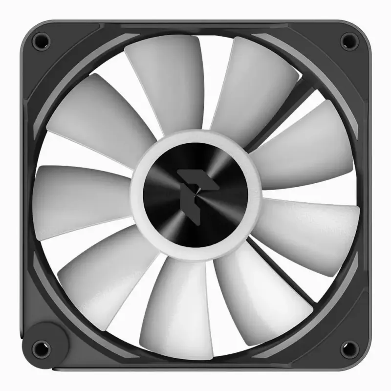 APNX FP2-120 PWM ARGB datora korpusa ventilators, 120 mm, 500–1800 apgr./min, 83,85 CFM, 34,8 dB, melns