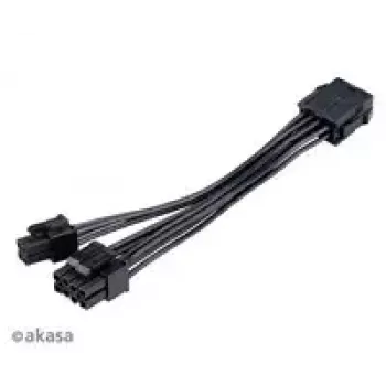 Akasa AK-CBPW22-15 adaptera kabelis: 8 kontaktu EPS uz 8 kontaktu EPS un 4 kontaktu ATX, 15 cm