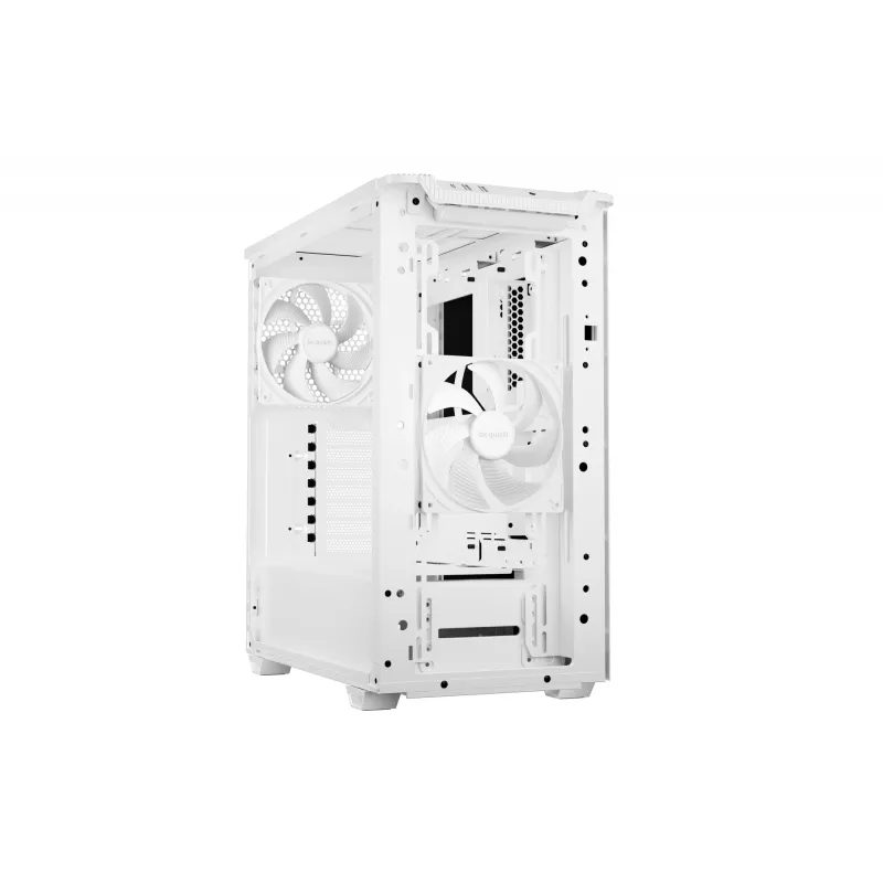 PC korpuss be quiet! PURE BASE 501 Airflow Midi Tower Balts — ATX, 3×140mm priekšā, 1×140mm aizmugurē, 5×2.5 collu, 2×3.5 collu, USB‑C, PWM atbalsts