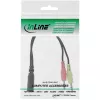 InLine Audio adaptera kabelis austiņām, 2x 3.5mm vīriešu uz 3.5mm sieviešu 4 kontaktu CTIA, 0.15m