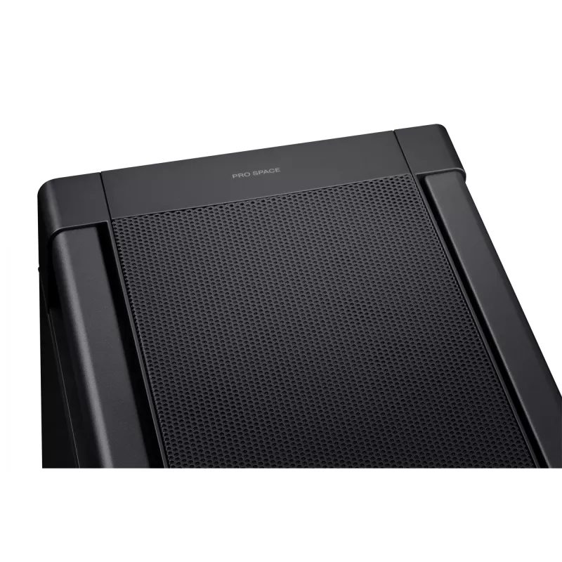 PC korpuss ASUS ProArt PA602 Midi Tower Melns — ATX/EATX atbalsts, rūdīts stikls, 2x200mm priekšējie ventilatori, 360mm augšējais radiators, GPU līdz 450mm