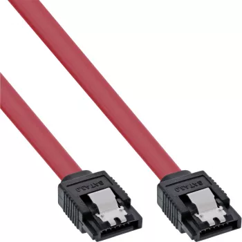 InLine SATA 6Gb/s kabelis ar fiksatoriem 0,5m
