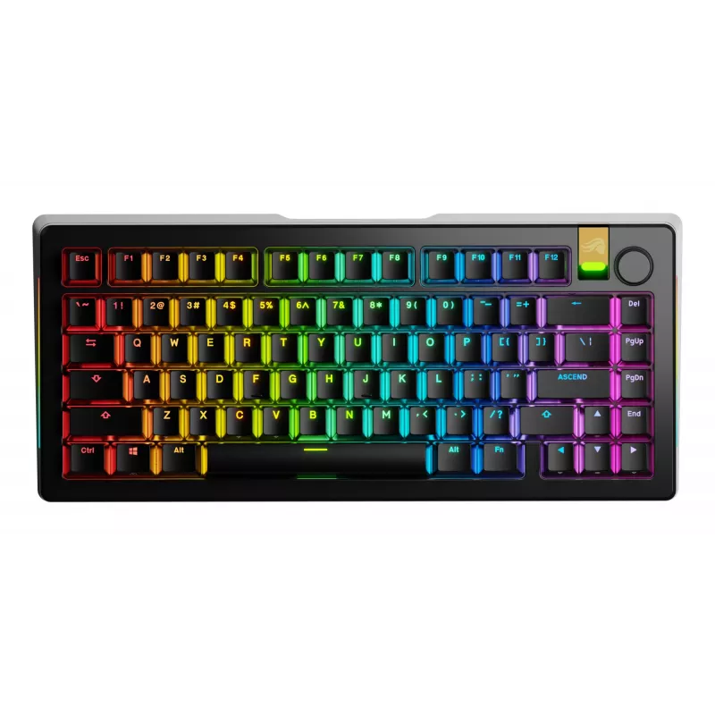 Mehāniskā spēļu tastatūra GLORIOUS GMMK 3 PRO HE 75% Bezvadu RF + Bluetooth, RGB, US QWERTY, Melna
