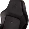 Spēļu krēsls noblechairs Hero PU Āda — Ar gaisa pildījumu sēdeklis, polsterēta atzveltne, melns sēdeklis, 137 cm augstums, 150 kg ietilpība