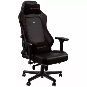 Spēļu krēsls noblechairs Hero PU Āda — Ar gaisa pildījumu sēdeklis, polsterēta atzveltne, melns sēdeklis, 137 cm augstums, 150 kg ietilpība