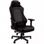 Spēļu krēsls noblechairs Hero PU Āda — Ar gaisa pildījumu sēdeklis, polsterēta atzveltne, melns sēdeklis, 137 cm augstums, 150 kg ietilpība