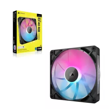Korpusa ventilators Corsair iCUE LINK RX140 RGB 14 cm Melns 300-1700 RPM Magnētiskais gultnis