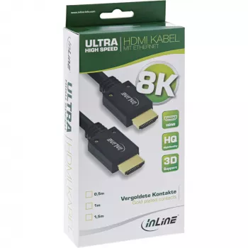 InLine Ultra High Speed HDMI kabelis M/M 8K4K apzeltīts, 3m
