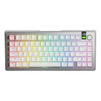 Mehāniskā tastatūra GLORIOUS GMMK 3 PRO 75% Prebuilt Wireless, USB + RF + Bluetooth, QWERTY, Sudraba