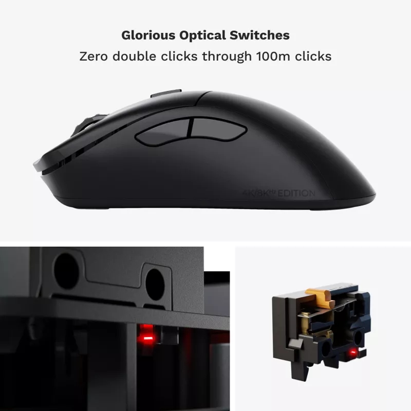 Glorious Gaming Glorious Model D 2 PRO Bezvadu pele - 1K Polling - Melna