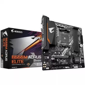 Mātesplate GIGABYTE B550M AORUS ELITE micro ATX, AMD B550, Socket AM4, 4x DIMM DDR4, 128GB, 2x M.2, 4x SATA III