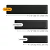 Plaukstu balsts GLORIOUS auduma 100 mm melns tastatūrām — GLO-KB-ACC-WR-CLTH-100-BLK