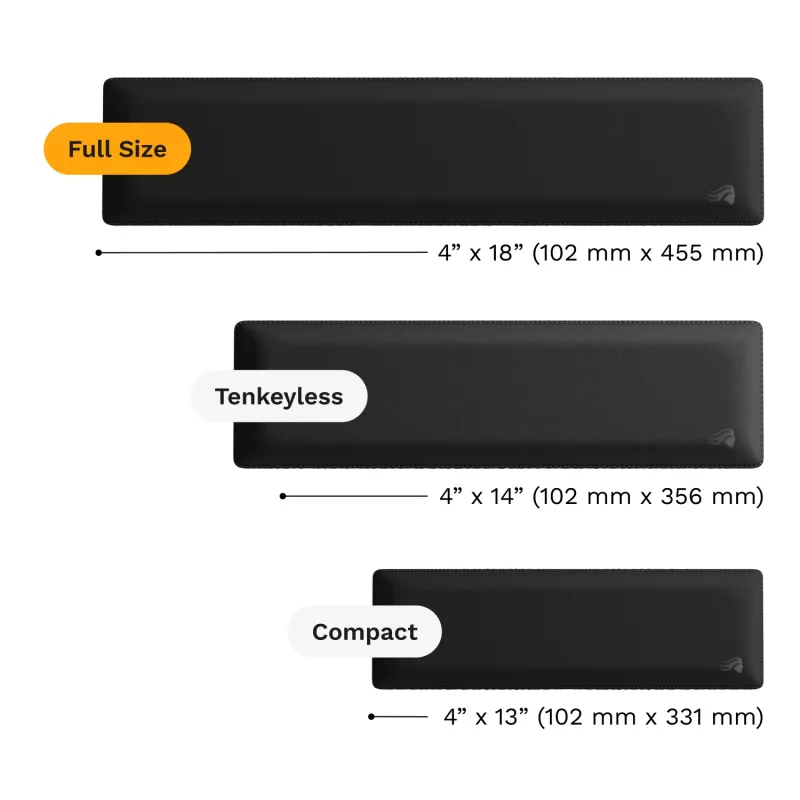 Plaukstu balsts GLORIOUS auduma 100 mm melns tastatūrām — GLO-KB-ACC-WR-CLTH-100-BLK