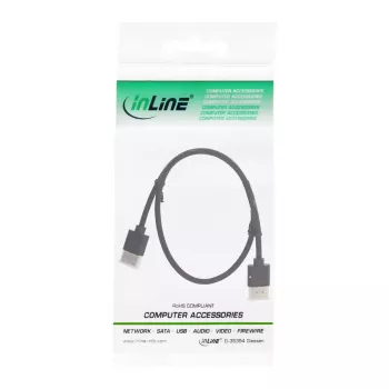 InLine High Speed HDMI kabelis ar Ethernet, AM/AM, super plāns, melns/zelta, 1,8m