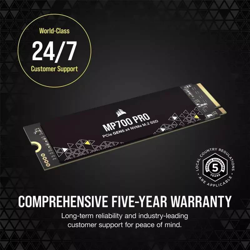Corsair MP700 PRO M.2 4 TB PCIe 5.0 NVMe SSD 12400 MB/s lasīšana 11800 MB/s rakstīšana